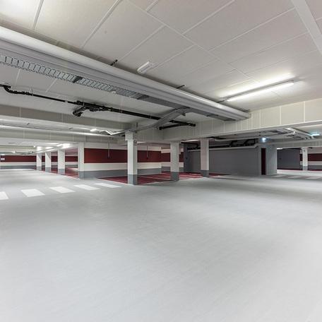 Tiefgarage die zu den Wohnungen gehört