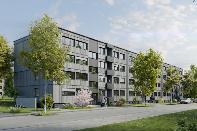 Visualisierung des fertigen Umbau des Wohngebaeudes in Duesseldorf Urdenbach